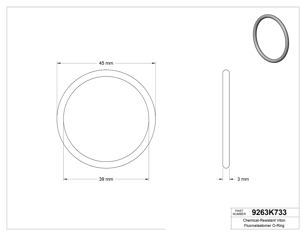 Technical drawing - 9263K733